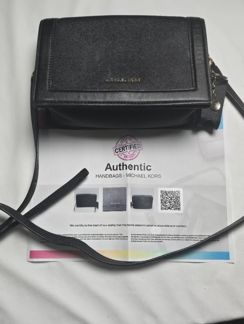 Michael Kors Black Crossbody Wallet W/COA